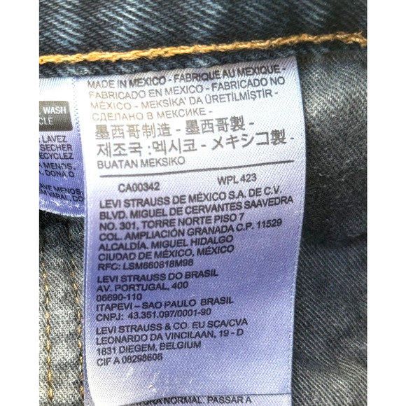 Levis Premium Banner Print Jeans Mens All Over Logo Graphic Blue 34x30 RARE - Picture 9 of 12